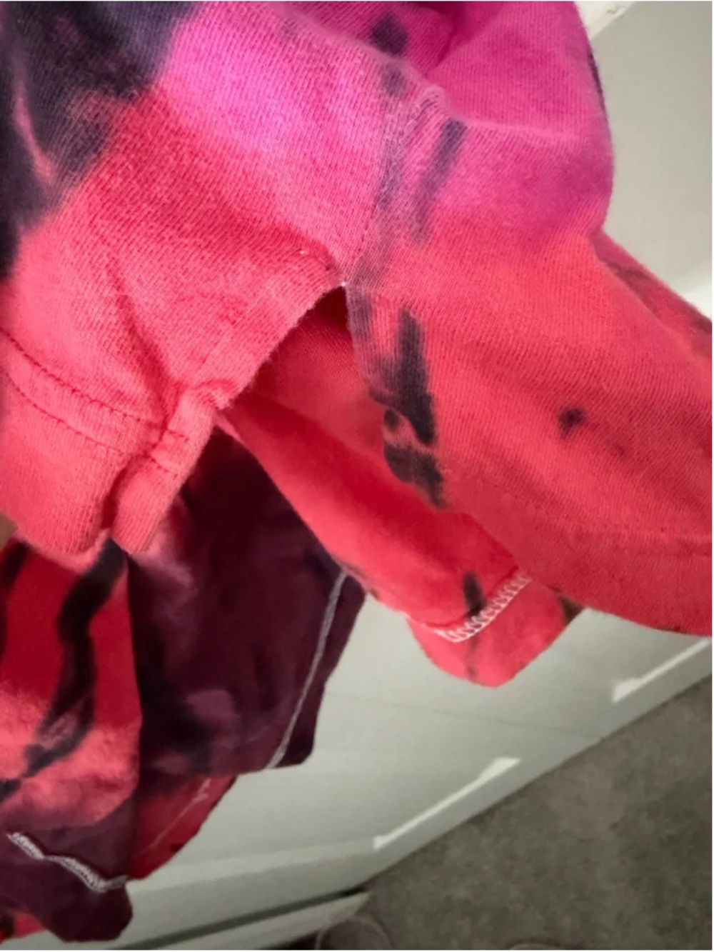 PINK Victoria's Secret M Tie-Dye Short Sleeve Tee Red Pink